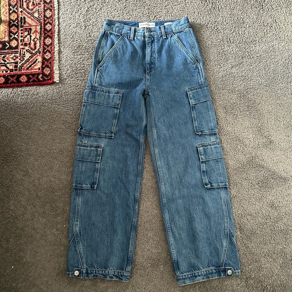 Denim Forum The 90s Millie Hi-Rise Cargo Jeans